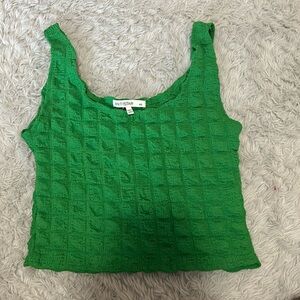 Green puffy square designed cropped tank